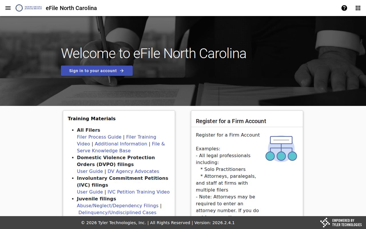 Lee County case search and eCourts File and Serve entry screen