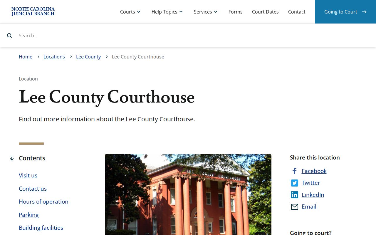 Lee County court docket courthouse and clerk records location