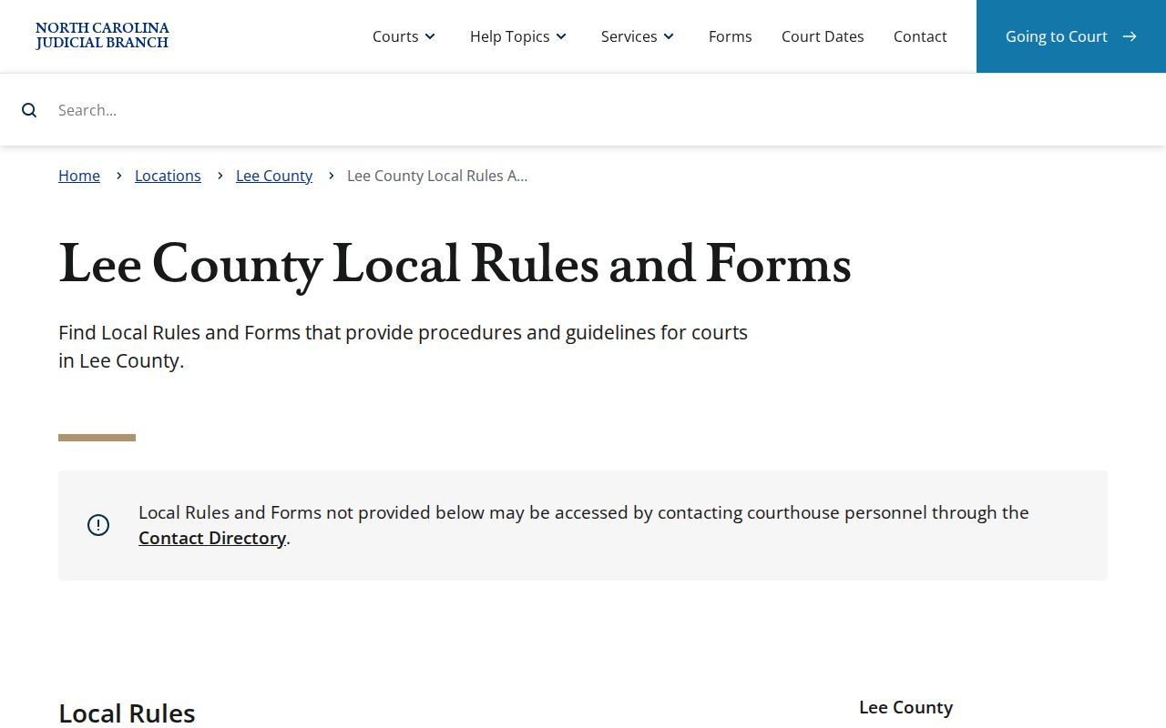 Lee County civil docket local rules and forms source