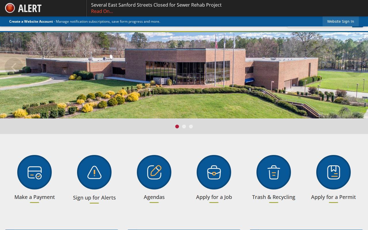 Lee County Sanford court docket City Hall context